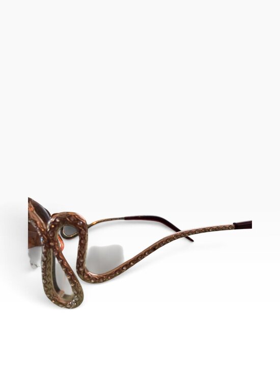 RARE Roberto Cavalli Maia 152S Vintage Snake Sunglasses Gold Mirror with CASE